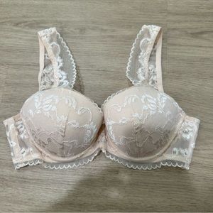 Eve’s Temptation Light Pink Lace Bra w/ pockets for Push Up